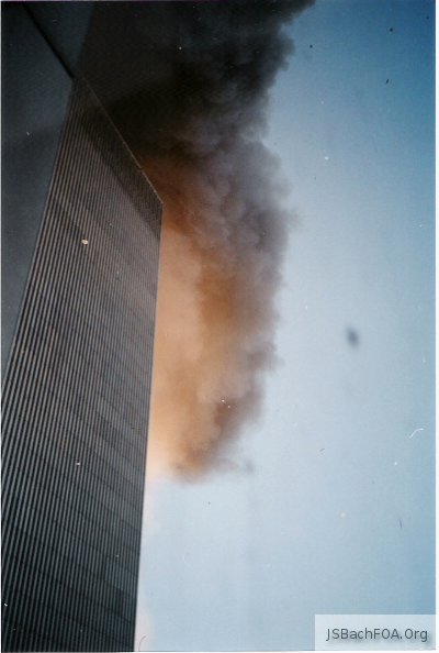 September 11, 2001 World Trade Center Attack - looking out window